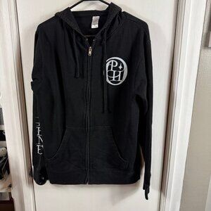 Phosphene black rock n roll “you’ll never hold me down” hooded sweatshirt